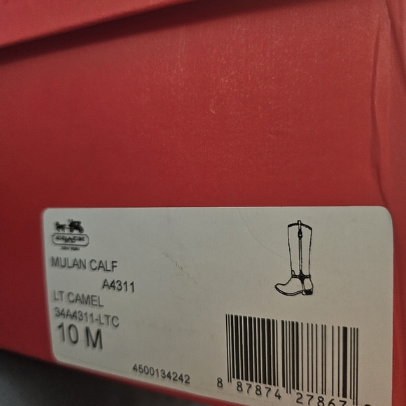 Coach Elm Calf Black Leather Boots, Size 10M - Picture 7 of 7